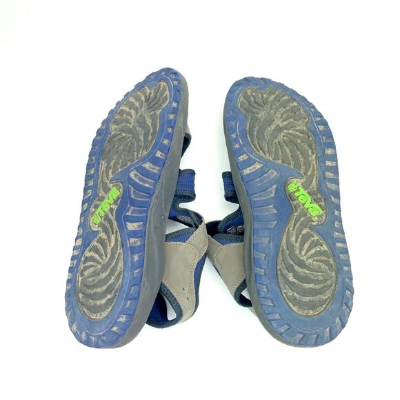 Teva Original Blue Brown Hook and Loop Sports Sandals F3001D Mens US 12 EU 45.5